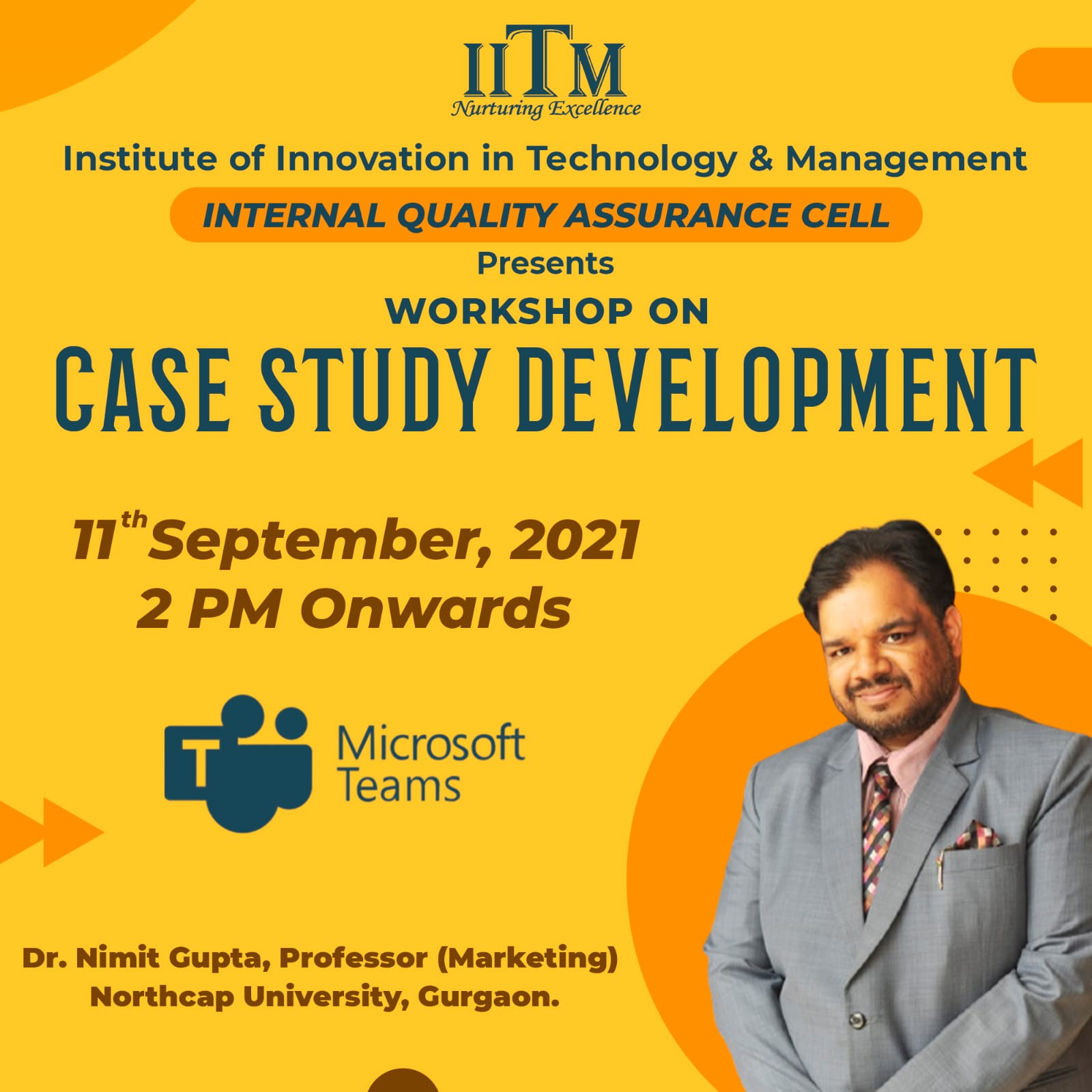 Workshop on Case Study Development by IITM on 11th September 2021 - IITM