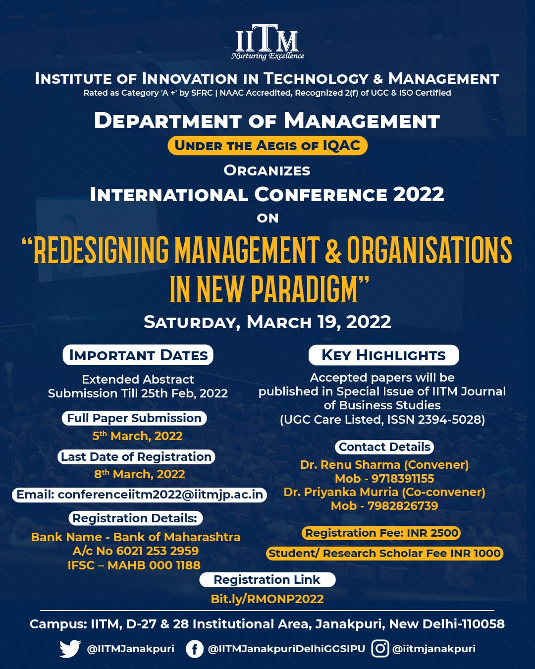 International Conference on “Redesigning Management & Organisations in