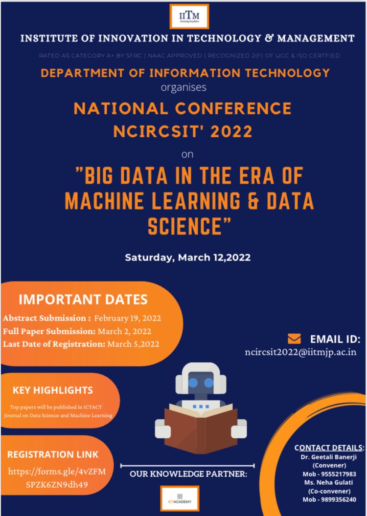 National Conference on “Big Data in the Era of Machine Learning & Data