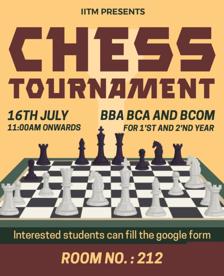 Chess Tournament by IITM on 16th July 2022 – IITM